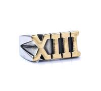 Hasdnker Rings Ring Jewellery Women Men Trendy Street Simple Roman Numeral Xiii Men'S And Women'S Ring No. 15 Gold 08211