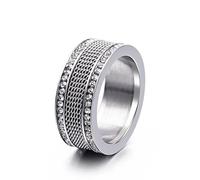 Hasdnker Rings Ring Jewellery Women Men Trendy Weave Grid Rings For Women Gold Silver Color Cubic Zircon Wedding Bands Rings Jewelry 7 Kr36417-K