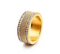Hasdnker Rings Ring Jewellery Women Men Trendy Weave Grid Rings For Women Gold Silver Color Cubic Zircon Wedding Bands Rings Jewelry 6 Kr36425-K