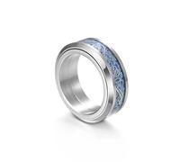 Hasdnker Scarf Scarves Wraps Shawl Rotatable Anti Stress Spinner Ring For Men Carbon Fiber Dragon Pattern Anxiety Ring 13 Silver