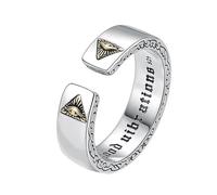 Hasdnker Unique Retro Punk Jewelry For Men Rings Feather Tiger Cross Skull Satanic Demon God Biker Gothic Man Finger-Ring 72