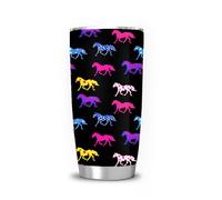 Hasdon-Hill Colorful Horses Tumbler with Lid, Stainless Steel Vacuum Insulated Travel Coffee Mug 20 oz, Birthday Gifts for Horse Lovers