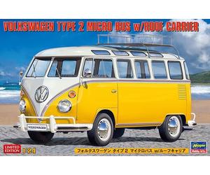 Hasegawa 20689 1:24th scale Volkswagen Type 2 Micro Bus w/Roof Carrier