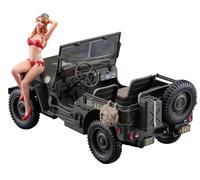 1/4 T. 4 x 4 Truck with Woman 1:24 Plastic Model Kit HASEGAWA