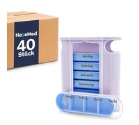 HaseMed 7 Day Pill Box 40 Pieces - Weekly Dispenser with 7 Removable Daily Compartments - Pill Box for Medication, Vitamins & Dietary Supplements - Compact, BPA Free & Ideal for on the Go