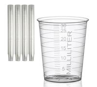 HaseMed Medicine Cups 30 ml, Graduated, Plastic Cups for Medicine, Laboratory, Samples and Household, Hygienic & Versatile, Set of 80 (Transparent)