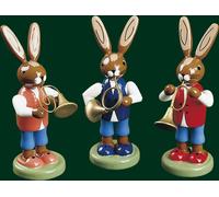 Hasen Trio 3 Pieces Easter Bunnies Easter Decoration Seiffen NEW 13038