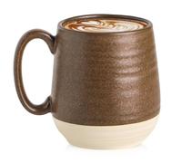 Hasense 20oz Coffee Mug, Ceramic Coffee Cup With Handle for Dad, Large Latte Cup for Tea, Coffee, Cocoa, Dishwasher and Microwave Safe, 1 PCS(Brown)