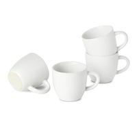 Hasense Ceramic 3 OZ Espresso Cups, Porcelain Espresso Demitasse Cups Set of 4 for Double shot, Lungo and Ristretto, Tiny Italian Expresso Shot Coffee Mugs for Home and Office, White