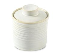 Hasense Ceramic Butter Crock with Lid, Water Line Design for Countertop, French Butter Dish, Spreadable Butter Keeper, Modern Home & Kitchen Decor, Housewarming Gift,Clay-Infused White