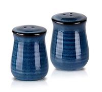 Hasense Ceramic Salt and Pepper Shakers,Navy Farmhouse Salt Shaker set of 2, Vintage Spice Shaker for Compact Cooking,Travel,BBQ, Kitchen and Resturant Decor