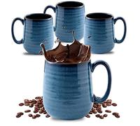 Hasense Coffee Mugs Set, 12 Ounce Porcelain Mug Set of 4 with Handle for Coffee Tea and Cocoa, Navy