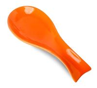 Hasense Spoon Rest for Stove Top, Cooking Spoon Holder for Kitchen Counter, Porcelain Utensil Rest for Spatula, Ladle and Tong, Modern Classic Kitchen Coffee Bar Decor, Orange