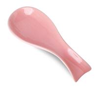 Hasense Spoon Rest for Stove Top, Large Ceramic Spoon Holder for Kitchen Counter Home and Coffee Bar, Cooking Utensil Rest for Spatula Ladle Spoon and Tong, Housewarming Gift, Pink