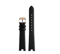 HASGTFM 12MM 14MM Bracelet Fit For Gucci Watch Strap Fit For GC Women YA141.4 YA141505 Leather Watchband Notch Fitting Wristband(Black-rose gold,12mm)