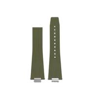 HASGTFM 12mm Men's Watch Strap Fit For Tissot PRX T137.407 T137.410 Super Player Fashion Rubber Watchband Quick Release Silicone Bracelet(Green no buckle)
