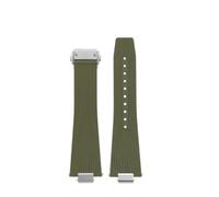 HASGTFM 12mm Men's Watch Strap Fit For Tissot PRX T137.407 T137.410 Super Player Fashion Rubber Watchband Quick Release Silicone Bracelet(Green Silver)