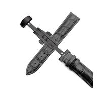 HASGTFM 14mm 16mm 18mm 20mm 22mm 24mm Steel Buckle Universal Wristband Double Button Clasp Watchband(Black Black,16mm)