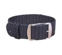 HASGTFM 14mm 16mm 18mm 20mm 22mm Solid color Perlon Woven Nylon watchbands bracelet fabric Woven Watch Strap Band Buckle belt black blue(W01 Black,14mm)
