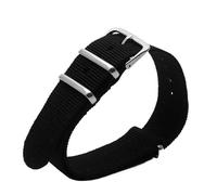 HASGTFM 18mm 20mm Army Sports Nylon Fabric Strap Breathable Black Belt Buckle Bands Watch Accessories 16mm 22mm 24mm Watch Bands(M01,18mm)