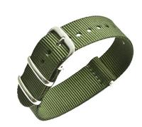 HASGTFM 18mm 20mm Army Sports Nylon Fabric Strap Breathable Black Belt Buckle Bands Watch Accessories 16mm 22mm 24mm Watch Bands(M02,24mm)