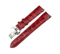 HASGTFM 18mm Crimson Leather Watchband Fit For Tissot 1853 T035 T035210 T035207 Wristband Women's Curved Watch Strap Bracelet(Crimson,18MM_ROSE BUCKLE)