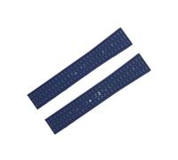 HASGTFM 19mm Ultra Soft Fluororubber FKM Rubber Watch Band Accessories Replace Fit For Patek Strap Fit For Philippe 5067A(Blue,19MM_SILVER BUCKLE)
