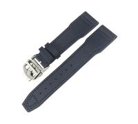 HASGTFM 20mm 21mm 22mm Genuine Leather Watchband Fit For IWC Fit For PORTOFINO PILOT'S WATCHES IW3777 Nylon Green Blue Black Nylon Strap(Blue Folding,21MM_BLACK BUCKLE)