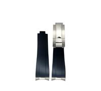 HASGTFM 20mm 21mm Rubber Short Buckle Watchband Fit For Rolex Fit For Daytona Submariner Role OYSTERFLEX Yacht Master Small Wrist Silicone Strap(Gray-Buckle,21mm)