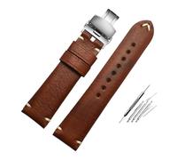 HASGTFM 20MM 22MM Bracelet Fit For TUDOR Fit For Seiko Fit For Hamilton L-ongines Watchband Men's Wristband Vintage Brown Gray Watch(Browm-silver-b,20mm)