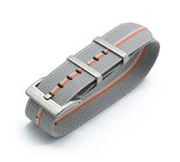 HASGTFM 20mm 22mm Watch Strap Fit For Nato Elastic Nylon(Grey White Orange,22mm)