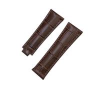 HASGTFM 20mm Metal Link Curved End Crocodile Grain Leather Watchband Fit For Rolex Submariner Fit For GMT Fit For DAYTONA Yacht-Master Black Green Strap(Brown,20MM_GOLD)