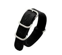 HASGTFM 22 24 26mm Double Sided Thickened Canvas Watch Band General Brands Nylon Seatbelt Fit For Panerai/Fit For Breitling/Fit For ZENITH Pilo(Black sk,24mm)