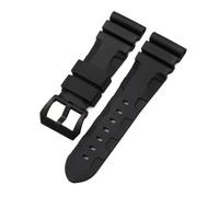 HASGTFM 22mm 24mm 26mm Nature Rubber Silicone Watchband Fit For Panerai Fit For Luminor PAM441 Black Blue Orange Sport Watch Strap Tools(Black-black,24mm)