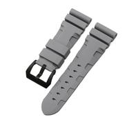 HASGTFM 22mm 24mm 26mm Nature Rubber Silicone Watchband Fit For Panerai Fit For Luminor PAM441 Black Blue Orange Sport Watch Strap Tools(Gray-black,26mm)