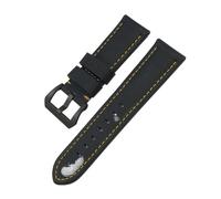 HASGTFM 22mm 24mm 26mm Nylon Texture Carbon Fiber Watchband Fit For Panerai Fit For Luminor PAM1312 441 Black Watch Strap Bracelet(Black Green,22mm)