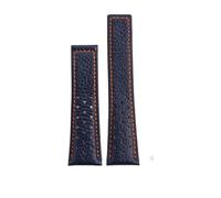 HASGTFM 22mm Bracelet Fit For TAG Heuer Watchband Fit For Monaco Series Square Wristband Carlisla Racing Leather Waterproof Watch Strap Men's Blue(A-blue-no clasp)