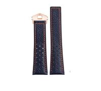 HASGTFM 22mm Bracelet Fit For TAG Heuer Watchband Fit For Monaco Series Square Wristband Carlisla Racing Leather Waterproof Watch Strap Men's Blue(A-blue-rose gold)