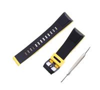 HASGTFM 24mm resin strap men's pin buckle watch accessories Fit For Casio GA2000 PRG-600 PRW-6600PRG-650 sports waterproof wristband ladies(Black Yellow)