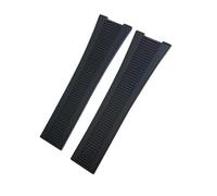 HASGTFM 25mm*13mm Silicone Rubber Watchband Fit For Patek Philippe 5712 5711G Brown Black Blue Watch Strap(Black,WITHOUT LINK_SILVER)