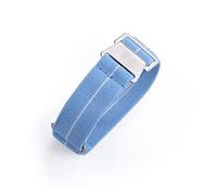 HASGTFM 60s French Troop Parachute Bag Strap Fit For Nato Strap 22mm Elastic Nylon Bracelet Accessories Watch Band Replace 20mm Watch Straps(LIGHT BLUE WHITE)