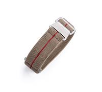 HASGTFM 60s French Troop Parachute Bag Strap Fit For Nato Strap 22mm Elastic Nylon Bracelet Accessories Watch Band Replace 20mm Watch Straps(KHAKI RED LINE)