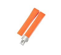 HASGTFM Arc Mouth Silicone Watch Strap Fit For Patek Philippe Aquanaut5167A/5164 Grenade Folding 21mm Watchbands(Orange-Steel-Z18)