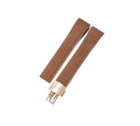 HASGTFM Arc Mouth Silicone Watch Strap Fit For Patek Philippe Aquanaut5167A/5164 Grenade Folding 21mm Watchbands(Brown-Rose-Z18)