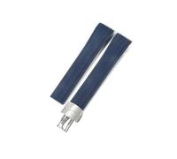 HASGTFM Arc Mouth Silicone Watch Strap Fit For Patek Philippe Aquanaut5167A/5164 Grenade Folding 21mm Watchbands(Blue-Steel-Z18)