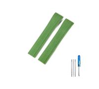 HASGTFM Arc Mouth Silicone Watch Strap Fit For Patek Philippe Aquanaut5167A/5164 Grenade Folding 21mm Watchbands(L-green-No buckle)