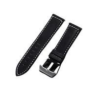 HASGTFM Black Brown Blue Red Retro Matte Leather Watch Band 18 20 22 24mm Leather Strap Stainless Steel Buckle Watchbands(Nero,24mm)