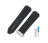 HASGTFM Breathable Skin Friendly Silicone Watchbands Fit For Yubo Big Bang Classic Fusion Series Strap 26x19mm(Black-Steel-Z2)