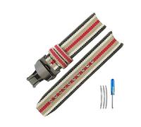 HASGTFM Canvas Watchband Accessories, Good Wear Resistance Nylon Watch Strap Fit For Burberry Fit For Omega Bu7600 7601 7602 7680 22mm(Stripes-Black-B1)