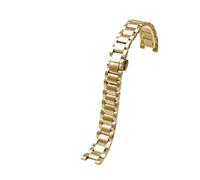 HASGTFM Concave Stainless Steel Strap Fit For Rossini Fit For GC Fit For Pasha Fit For Michael Fit For Coles Fit For Casio 20-12mm 18-10mm 16-8mm Folding Buckle WatchBand(Golden,20-12mm)